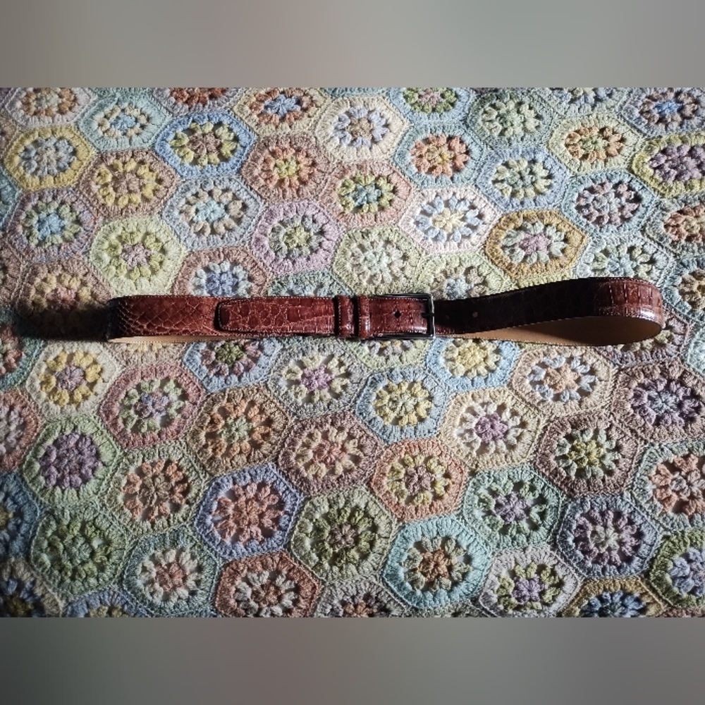 MEZLAN Brown Alligator Belt 38